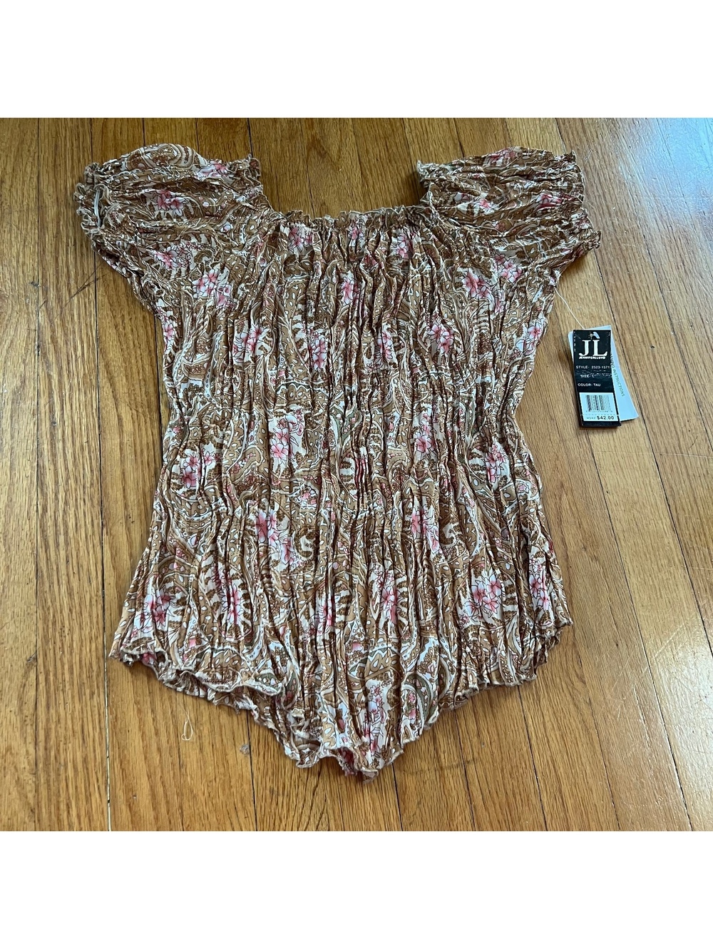 Vintage Y2K NWT glittery floral going out top